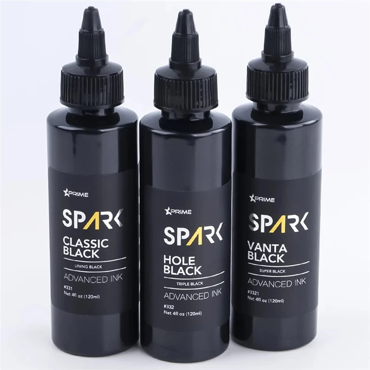 Spark Premium 4oz tri - varjund musta tätoveeringu tindi komplekt: klassikaline, auk ja vanta must parema tätoveeringu ja kehakunst jaoks