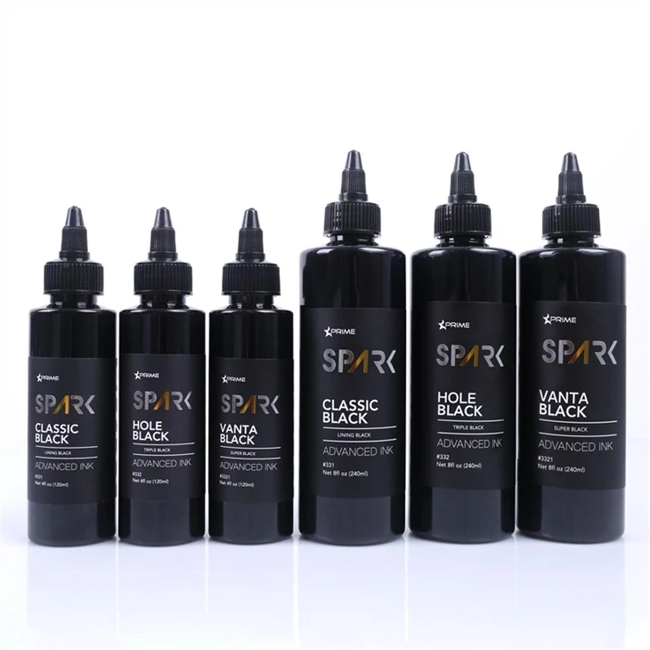 4OZ 8OZ Vooder Must Kolmekordne Must Super Black Spark Tattoo Ink Tattoo Ink Must