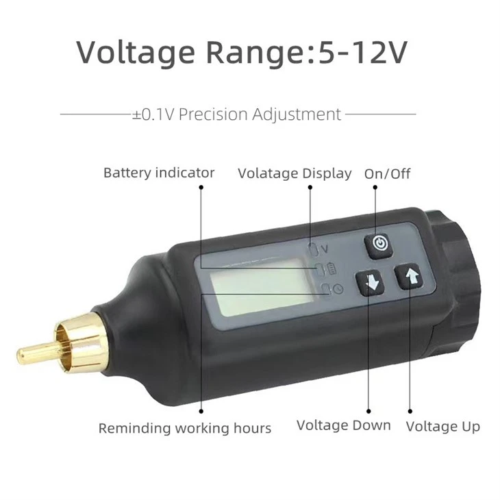 Juhtmeta tätoveeringu toiteallikas digitaalne 2000 MAh