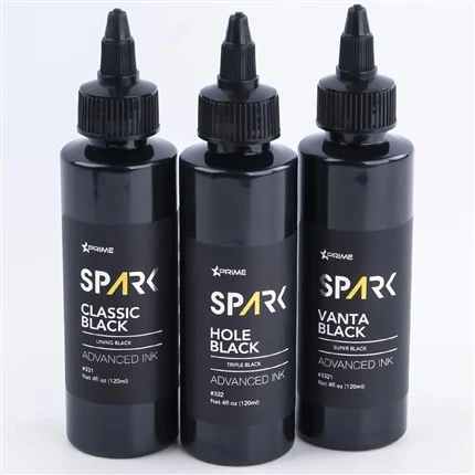 Tätoveeringutindid lahtiselt 8OZ Black Ink seeria Hole Black Spark tätoveeringutint pliivaba tätoveeringutin